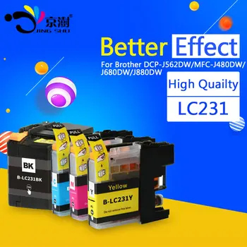 

4pcs compatible ink cartridge LC231 LC233 for Brother DCP-J562DW MFC-J480DW MFC-J680DW MFC-J880DW inkjet printer , with chip