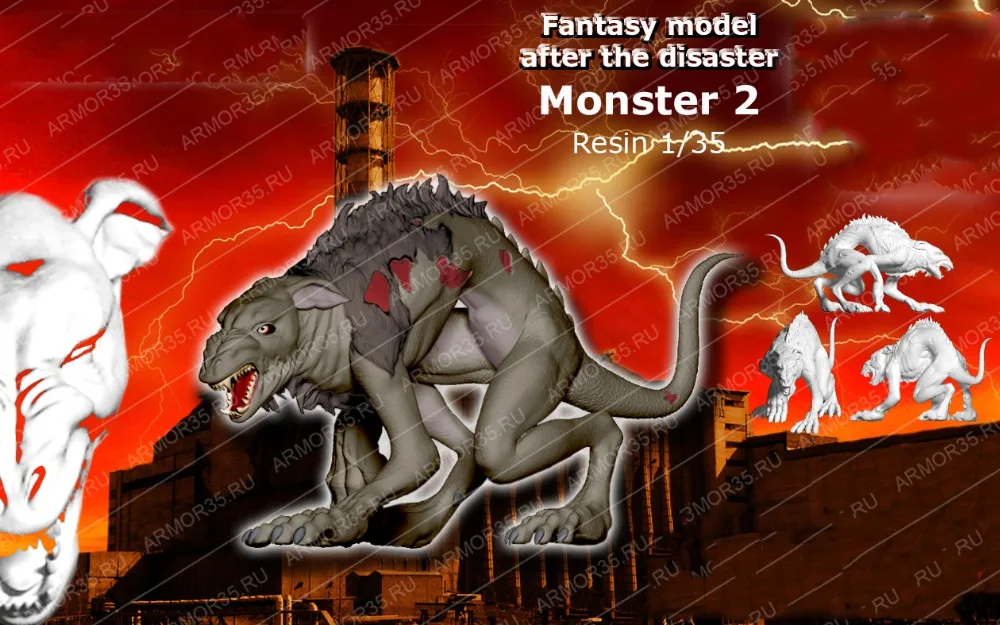1/35 после катастрофы Монстр Gizamon включают одно животное игрушка Смола модель миниатюрный комплект Unassembly Неокрашенный