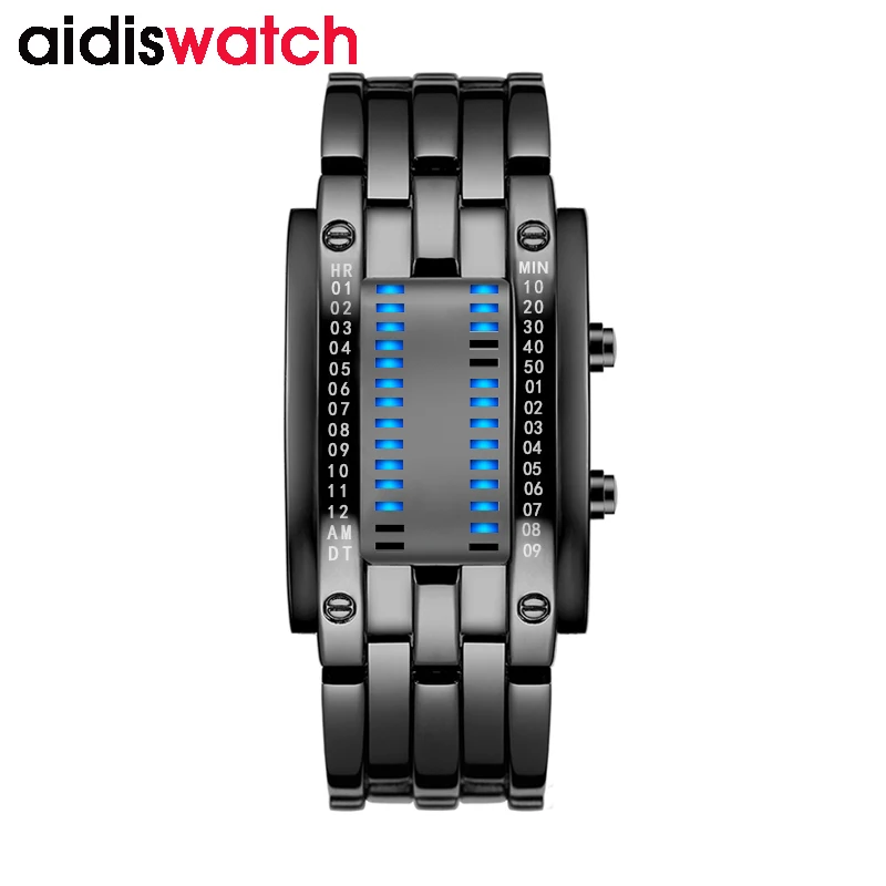 

Addies 2019 Top Brand Men Watch Fashion Creative Watches Digital LED display 30M waterproof Men Women Alloy Steel Wristwatches