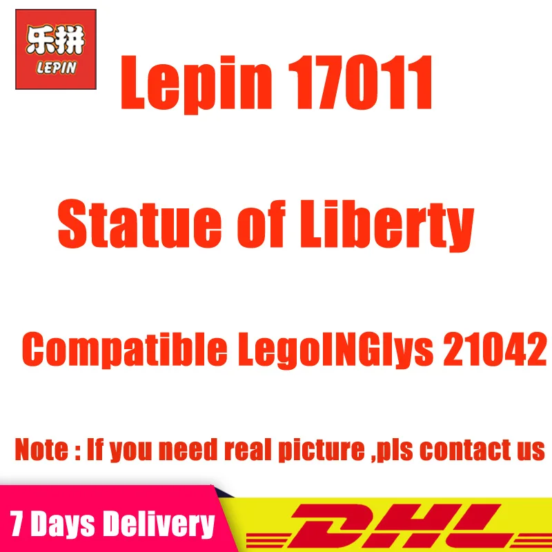 

In Stock Lepin 1877 PCS Architecture City 17011 Statue of Liberty Model Blocks Bricks Educational Toys Compatible Legoings 21042