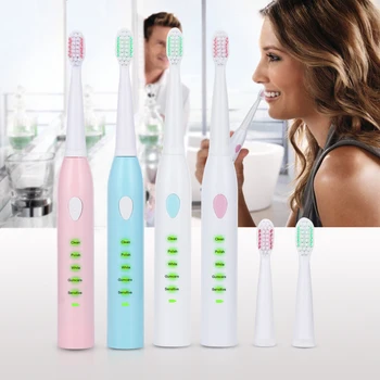 

AZDENT 5 Modes AZ-3 Pro Electric Sonic Toothbrush USB Rechargeable with 4pcs Replacement Teeth Brush Heads Tooth Whitening Timer