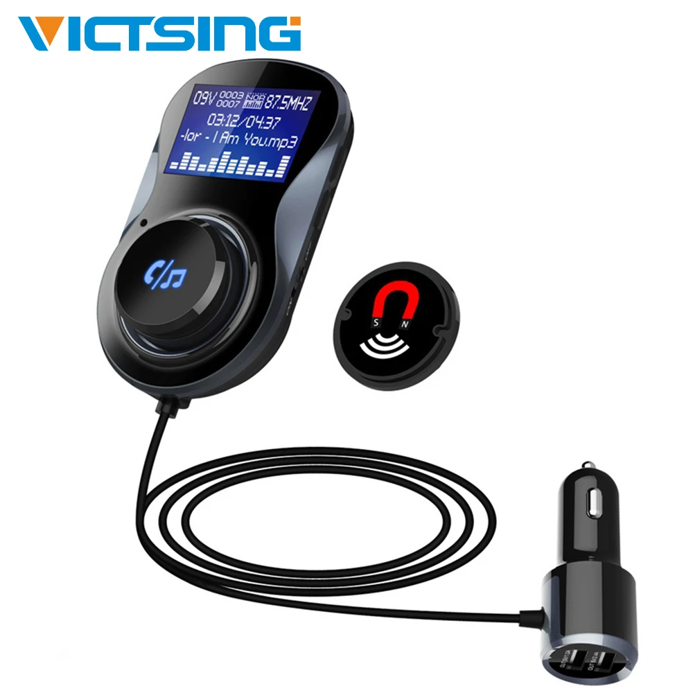 

Handsfree Bluetooth Car Kit FM Transmitter FM Modulator Radio Adapter Car MP3 Player Aux in Support TF Card U-disk Dual USB