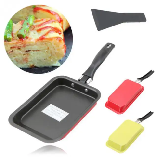 rectangular japanese style non stick frying pan burning cake roll