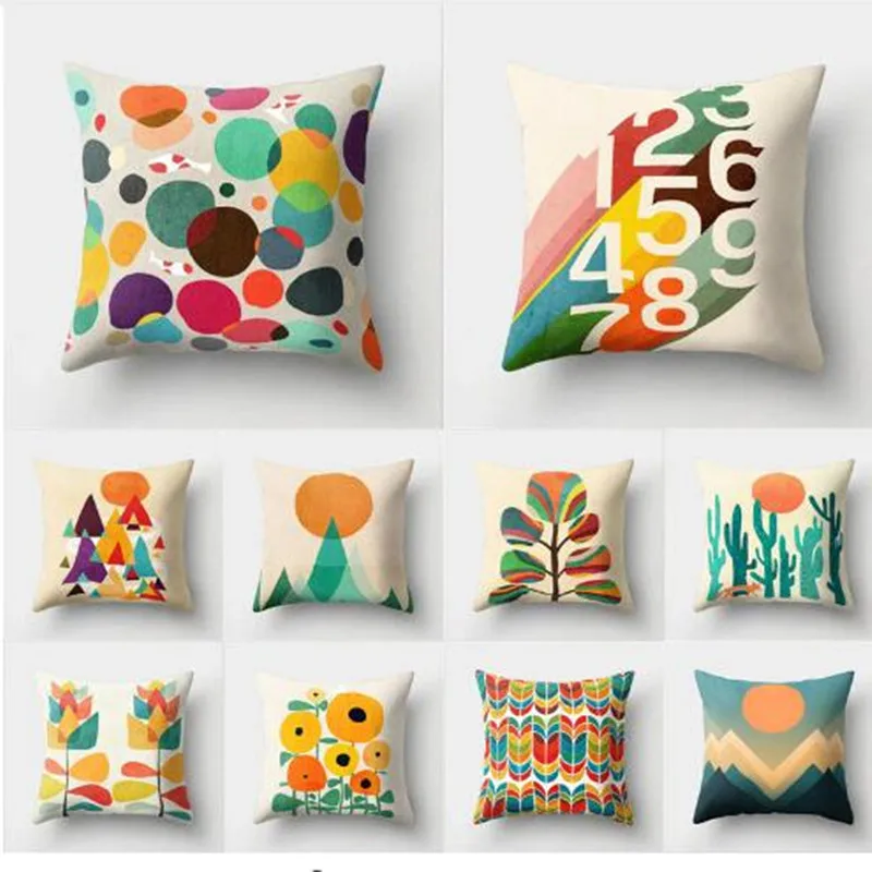 

Super clear The comic and orange sun pattern super soft throw pillow covers couch cushion covers decorative pillows