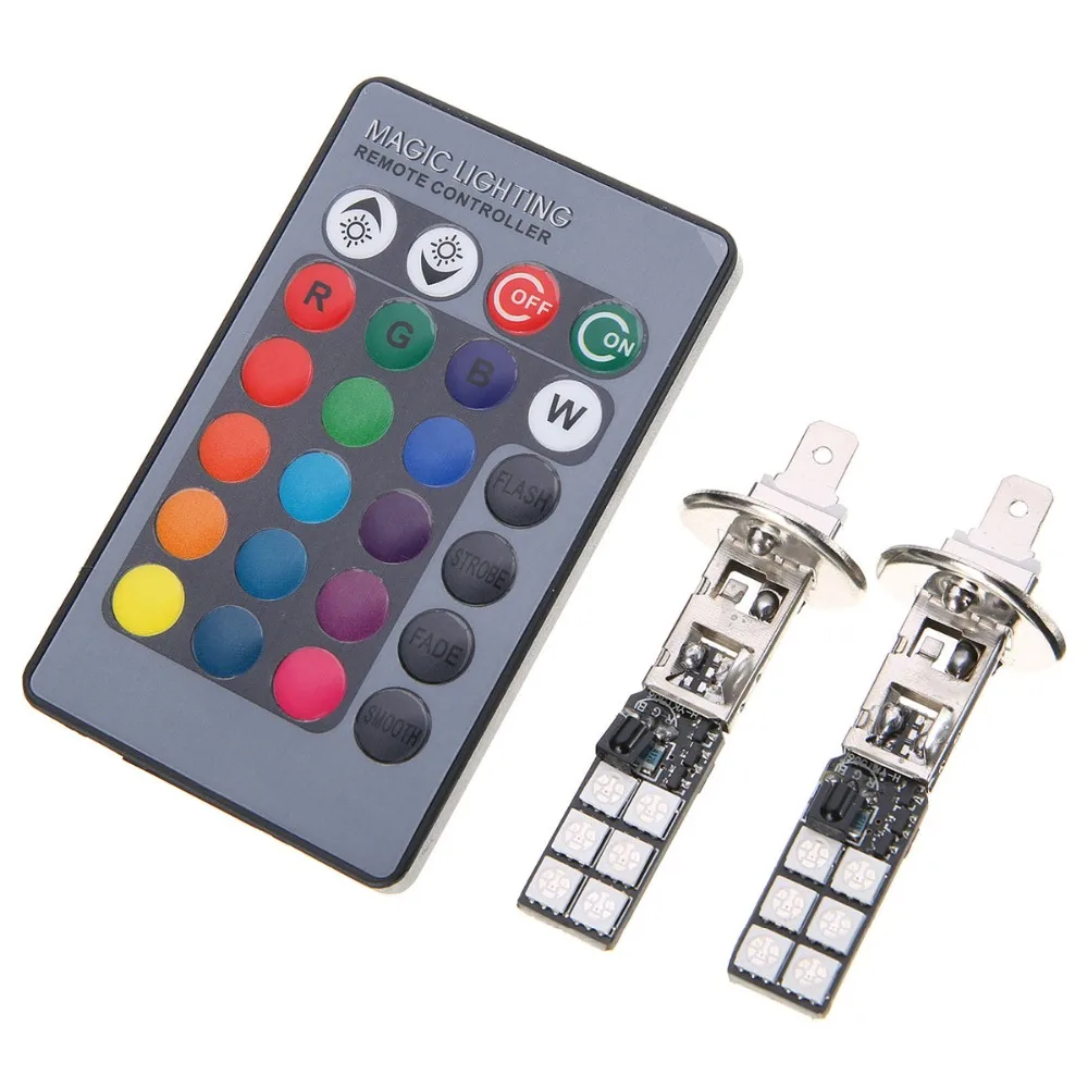 2 шт. RGB H1 5050 12 светодиодных ламп задний тормозной фонарь с пультом дистанционного