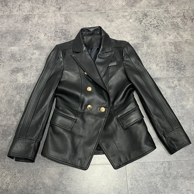 

Women's high quality sheepskin coat New 2019 spring autumn slim fit real leather jackets A388