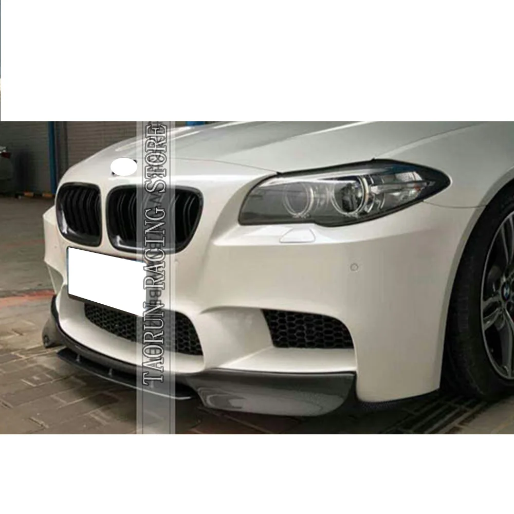 M5 карбоновое волокно V стиль передний бампер губы подбородок спойлер для BMW F10 M5 2010-(подходит только для реального M5, не может F10 на M5 вид