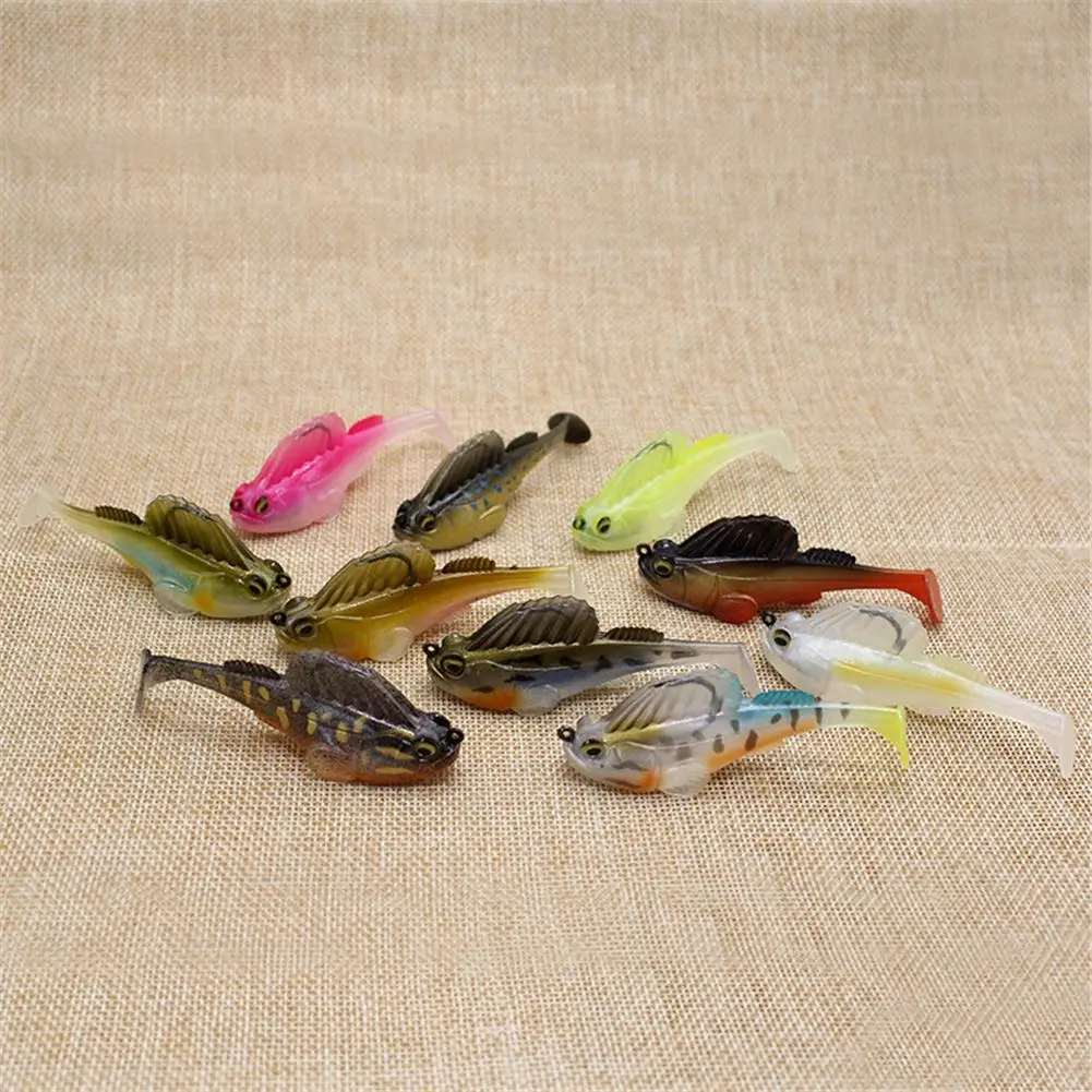 1 шт. темно Спящий Mudskipper Swimbait T Tail Shad Тип поддельные приманки для рыбалки красочная