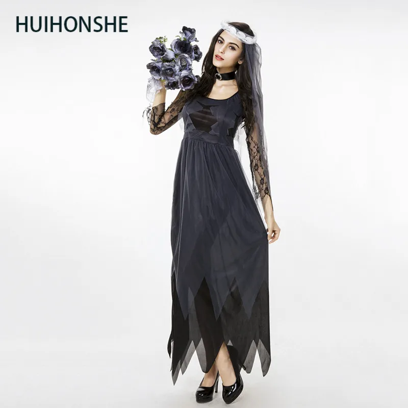 HUIHONSHE Хэллоуин косплей Цветочная фея вампир, призрак, невеста одежда дьявола женский тематический костюм Тыква DS Performers одежда