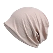 Новая мода сплошной цвет унисекс для мужчин и женщин Skullies Beanies Хеджирование шапка вязаные хлопковые шапки двухслойная ткань шапка s дамская шляпа без полей