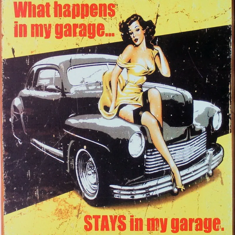 MY GARAGE RULES жестяной знак винтажный Женский и автомобильный для дома отеля