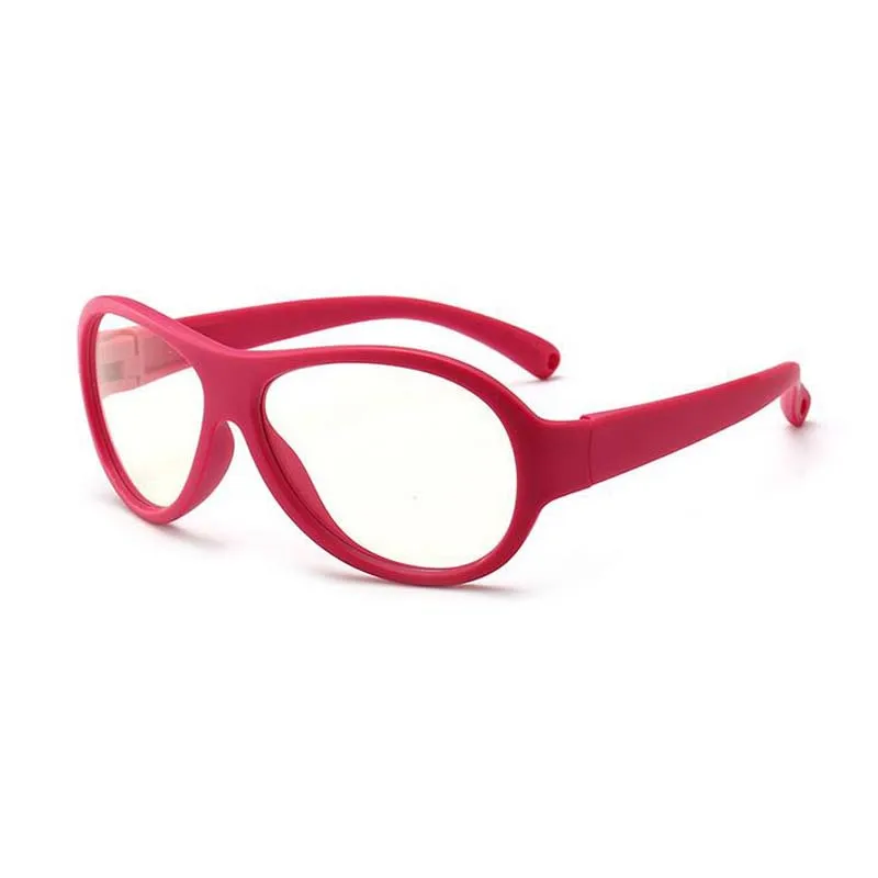 Comfort Baby Anti-blue Light Silicone Plain Computer Glasses Brand Children Soft Frame Goggle Glasses Kids Cat Eyes Eywear - Цвет оправы: red frame