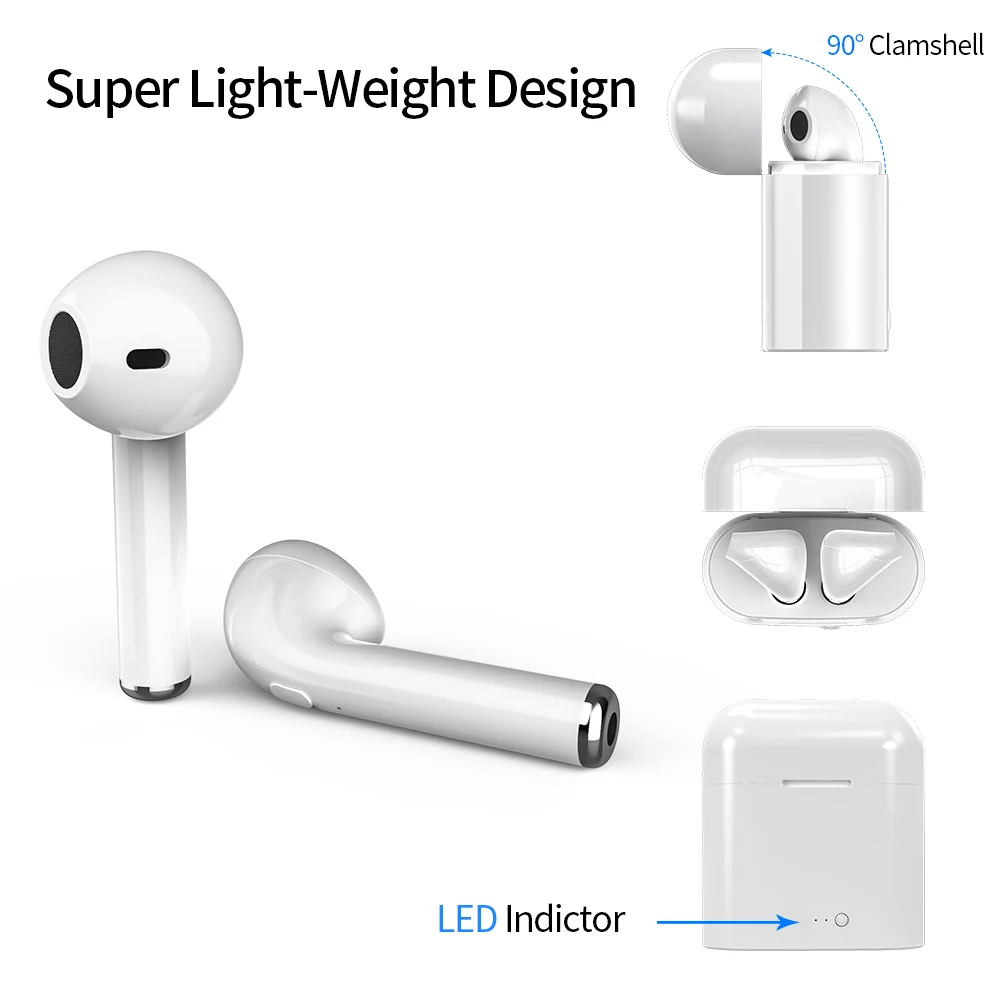 I7s TWS беспроводные наушники 3D Bluetooth наушники с микрофоном стерео наушники для андроида для Iphone Xiaomi Мини с зарядной коробкой Спорт