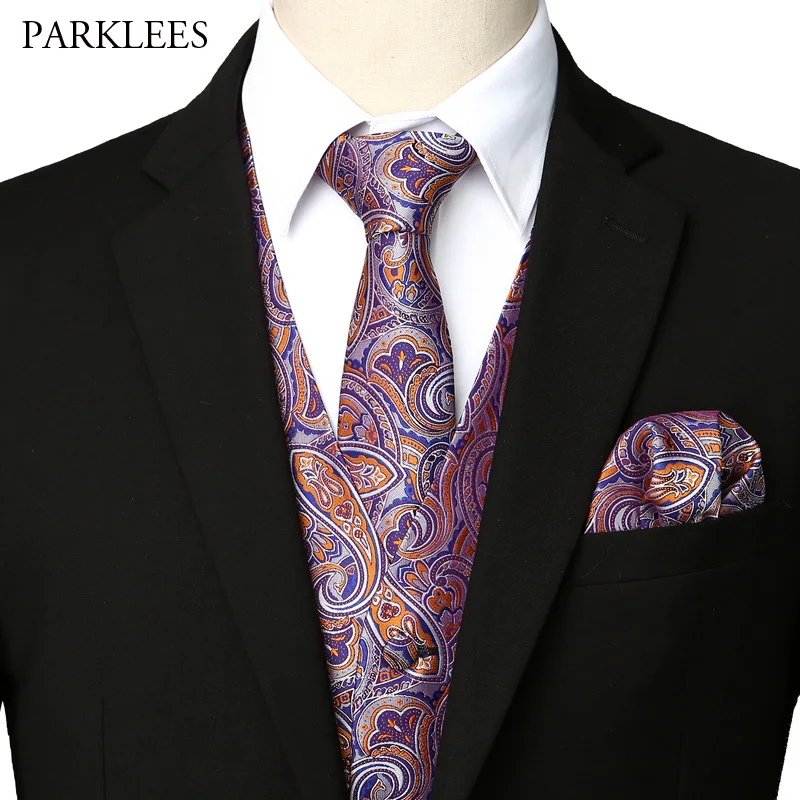  Mens Wedding Party Waistcoat Men 3pcs Vest Necktie Handkerchief Set 2019 Brand New Elegant Paisley 