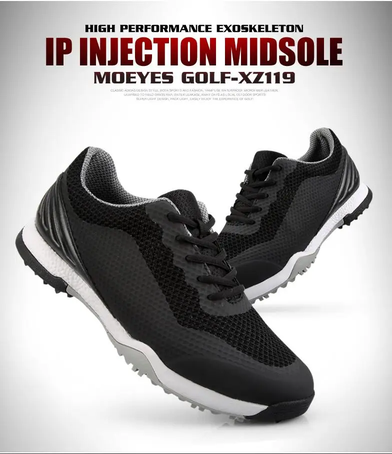 PGM Мужская 3D дышащая водонепроницаемая обувь для гольфа мужские черные кроссовки для гольфа летняя дышащая сетка нескользящая обувь для гольфа 39-44