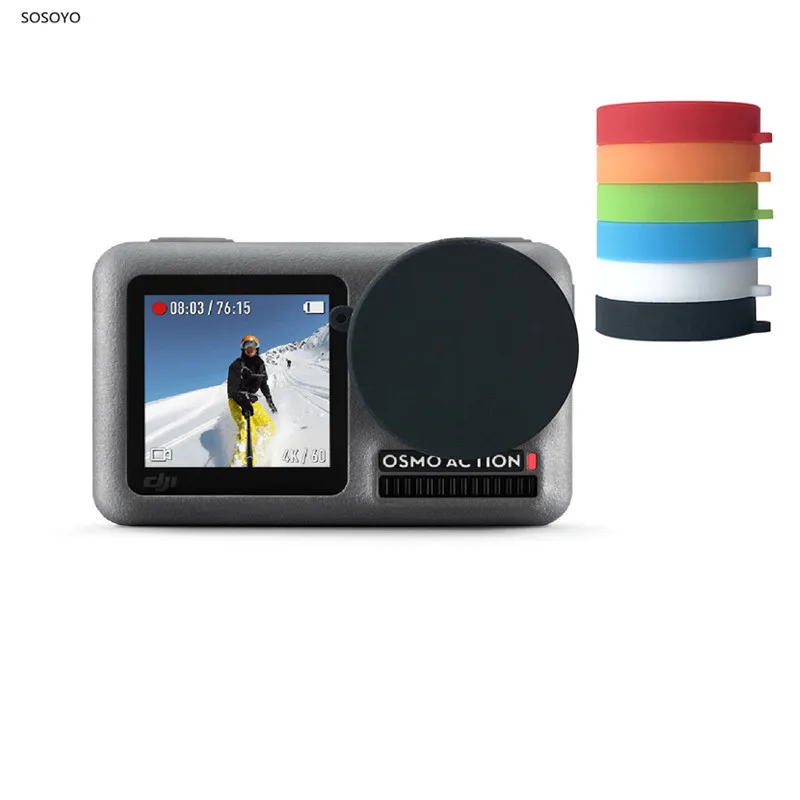 

2 pcs soft Silicone Lens Cap Protective Cover case For DJI Osmo Action Sports Camera Accessories 6 colors