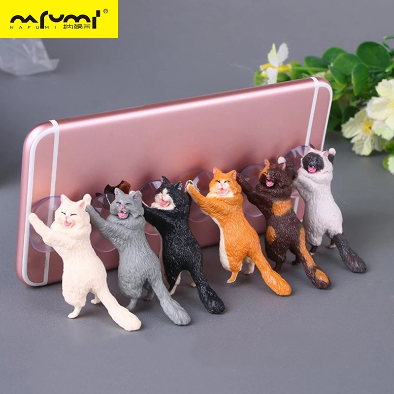 

Universal Phone Holder Cute Cat Support Resin Mobile Phone Holder Stand Sucker Tablets Desk Sucker Design Smartphone Holder