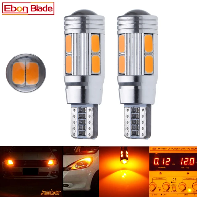 T10 W5W t 10 5w5 194 SMD Car Led Light Auto Interior Reading Clearance Side  Wedge Bulb Lamp Yellow Orange Amber 12V Accessories - AliExpress