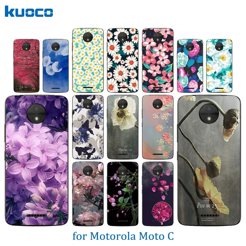5.0 inch For Motorola Moto C Phone Case Silicone Blossom Pattern Soft TPU XT1750 XT1754 Protector Back Cover | Отзывы и видеообзор -32847181814