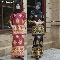 IRicheraf Новинка 2019 года Винтаж мусульманская одежда для женщин платья вечеринок Исламская комплекты одежды взрослых черные туфли высокого