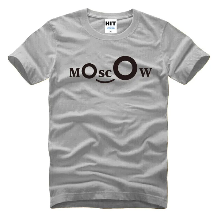 Best Customized Creative MOSCOW Letter Printed Mens Men T Shirt Tshirt 2016 Novelty Short Sleeve Cotton T shirt Tee Camisetas Hombre