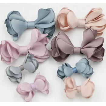 

Free Shipping 40PCs/Lot Chiffon Fabric Flower Knot Bows Fit Girls Hair Jewelry DIY Shoes Ornament Garment Decoration Patch Stick