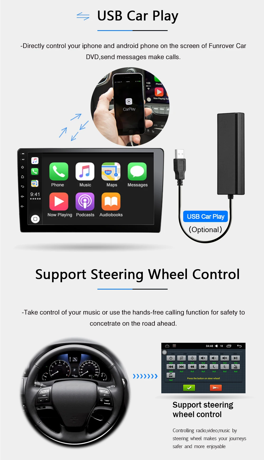 Top Funrover 7" Universal 2 din Android 8.0 Car dvd multimedia player For Nissan GPS navigation stereo radio audio tape recorder rds 16