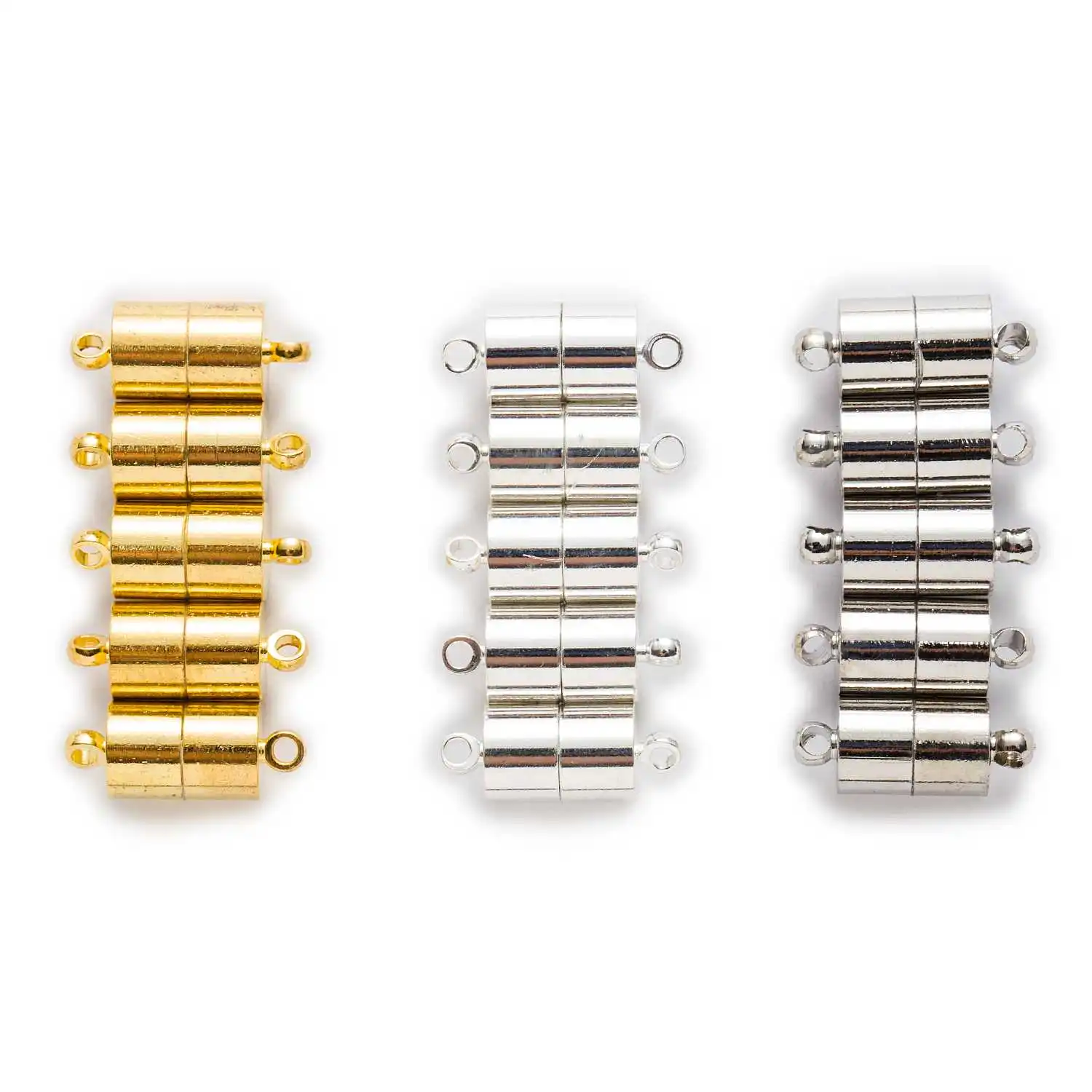 

2 Sets Smooth Cylinder Shaped Magnetic Clasps Findings Jewelry Making Connectors Accessories 17x7mm