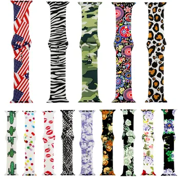 

Sport Floral Silicone Strap For Apple Watch Band 42mm 44mm 38mm 40mm Series 1 2 3 4 5 Strap Red Lip Bracelet For iWatch Bands