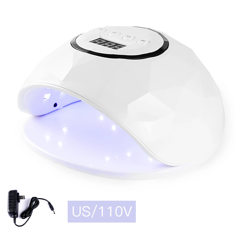 72W White US Plug Лампа для ногтей профессиональный светодиодный УФ Сушилка для ногтей для гель-лака, умный автоматический датчик с 4 настройками таймера, функция памяти ЖК-дисплея - Цвет: 72W White US Plug