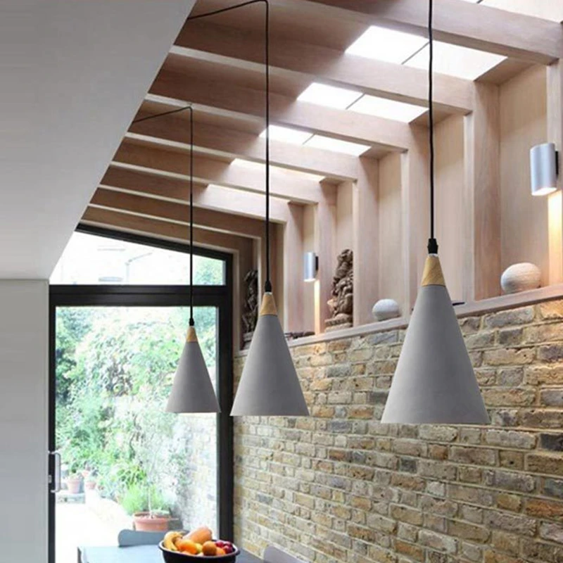 Lukloy Industrial Modern Concrete Pendant Light Vintage Cement Kitchen Bar Led Hanging Ceiling Lamp Bedside Lighting Fixture Pendant Lights Aliexpress