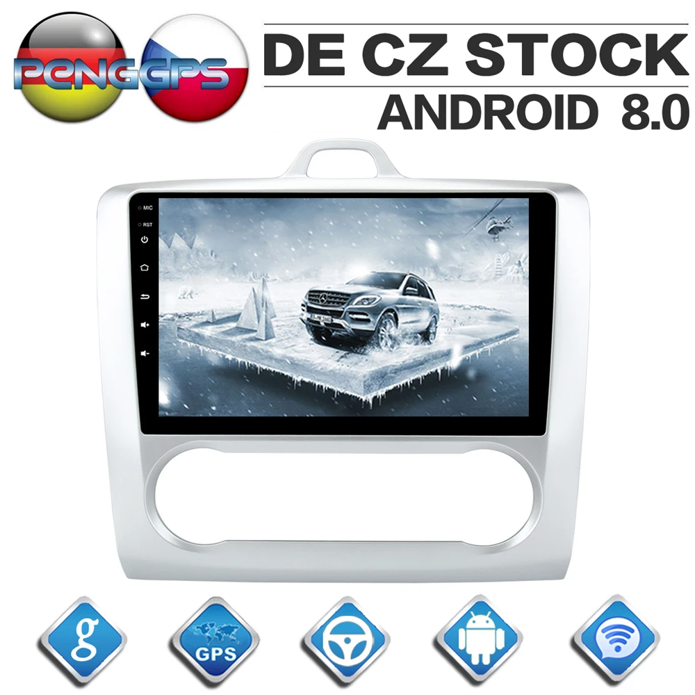 Автомагнитола 2 Din для Ford Focus 2004 2011 Восьмиядерный CD DVD плеер стерео Android 8 0 GPS
