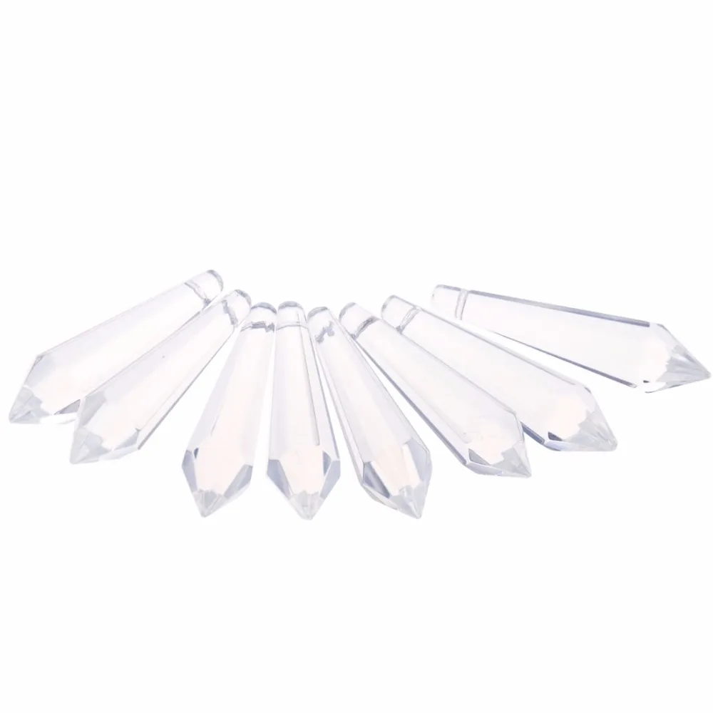 10pcs Black Crystal Prisms Ceiling Lamp Pendants Chandelier Glass Parts 55mm