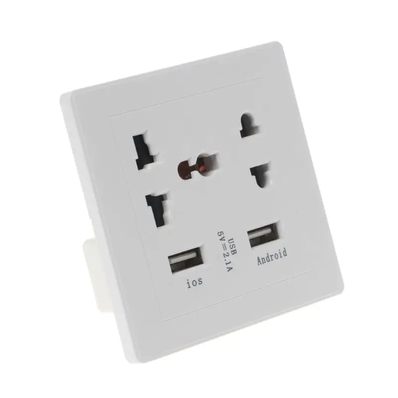 

USB Wall Charger Socket with 2 USB Charging Ports 2 Electrical Outlet Extenders
