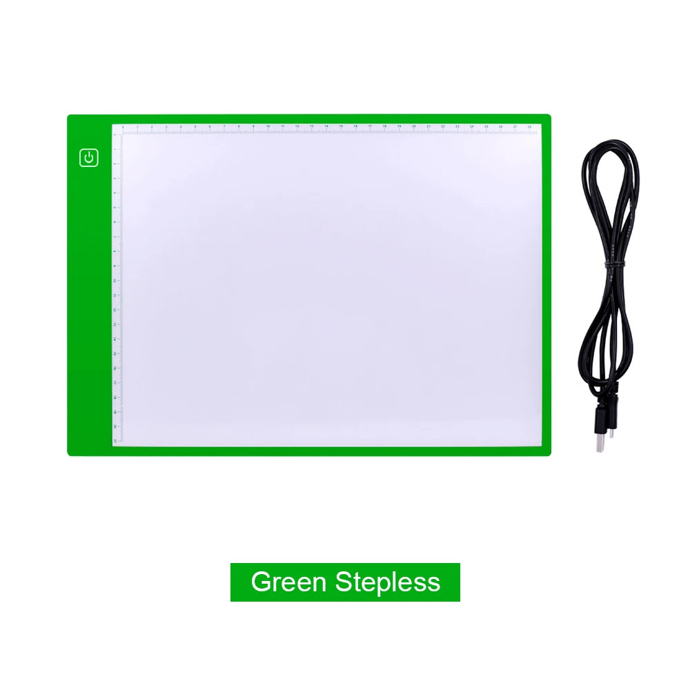 Stepless Green CHIPAL, цифровой графический планшет A4, светодиодный тонкий художественный трафарет, трафарет для рисования, светильник, коробка для отслеживания, для письма, Электронная планшет - Цвет: Stepless Green