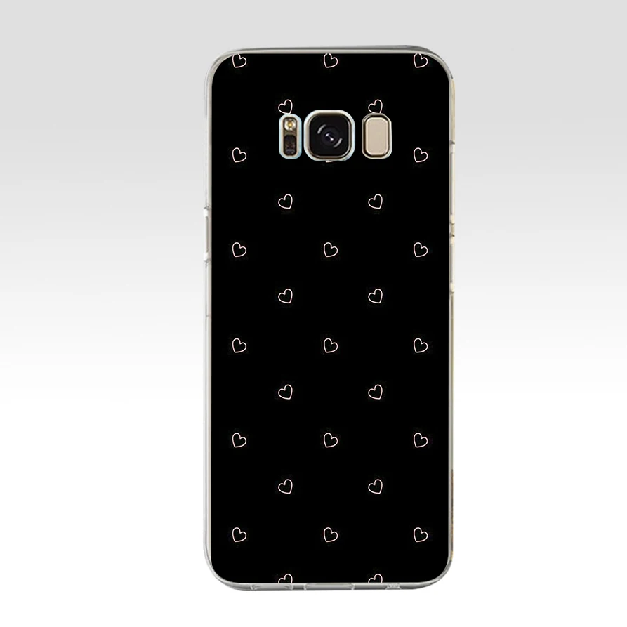 10 ZX Мягкий силиконовый чехол из ТПУ с черным сердцем для Samsung Galaxy s6 s7 edge S9 S8 S10 Plus