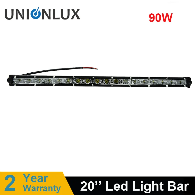 

20inch 90W Slim Single Row White Led Work Light Bar Offroad Driving Lamp Spot Fog Lamp 12V 24V DC For Car Trucks