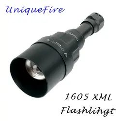 UniqueFire 1605 38 мм XML 5 Режимы светодиодный фонарик Белый свет 1200 люмен факел Масштабируемые перезаряжаемый фонарь