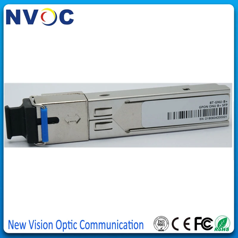 

GPON ONU B+PON SFP Module,G.984.5,20km,tx 1310nm 1.244G, Rx 1490nm 2.488G,SFP form-factor,SC/UPC receptacle connector,Commercial
