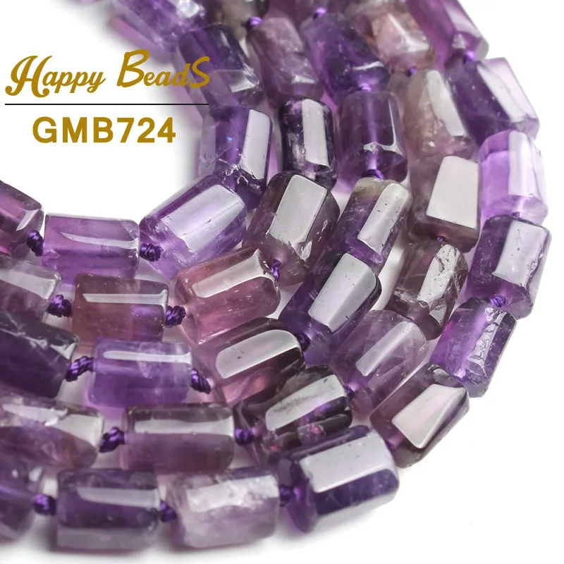 

Natural Purple Amethysts Beads Cylinder Shape Loose Spacer Beads For Jewelry Making DIY Bracelet Necklace 15"Strand 8x11mm