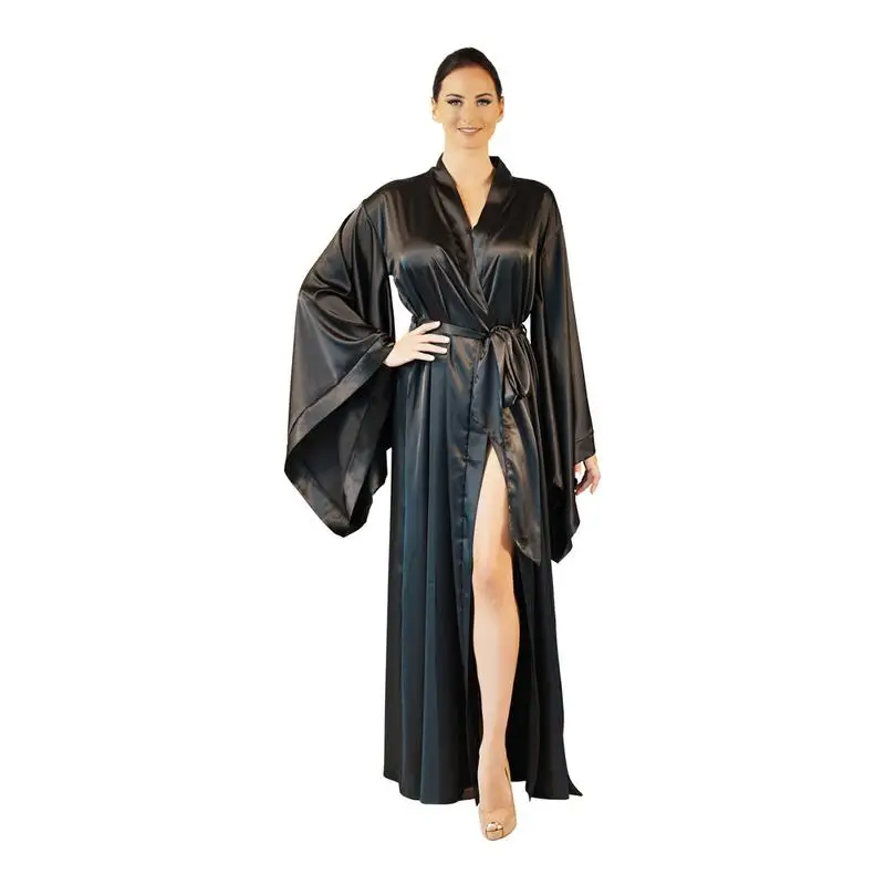 Women's Sweet Satin Belted Robe Model 1