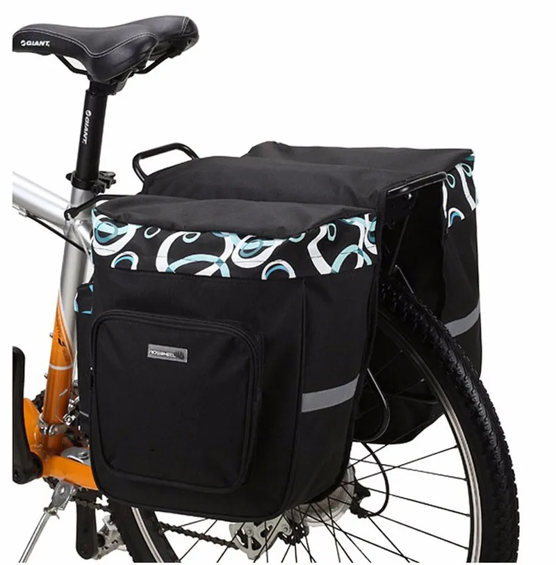 Excellent 30L Double Side Bike Rear Bag Pannier 600D Polyester Bicycle Carrier Bag PVC Cycling Rack Seat Bag MTB Saddle Bag Pouch BG0025 0