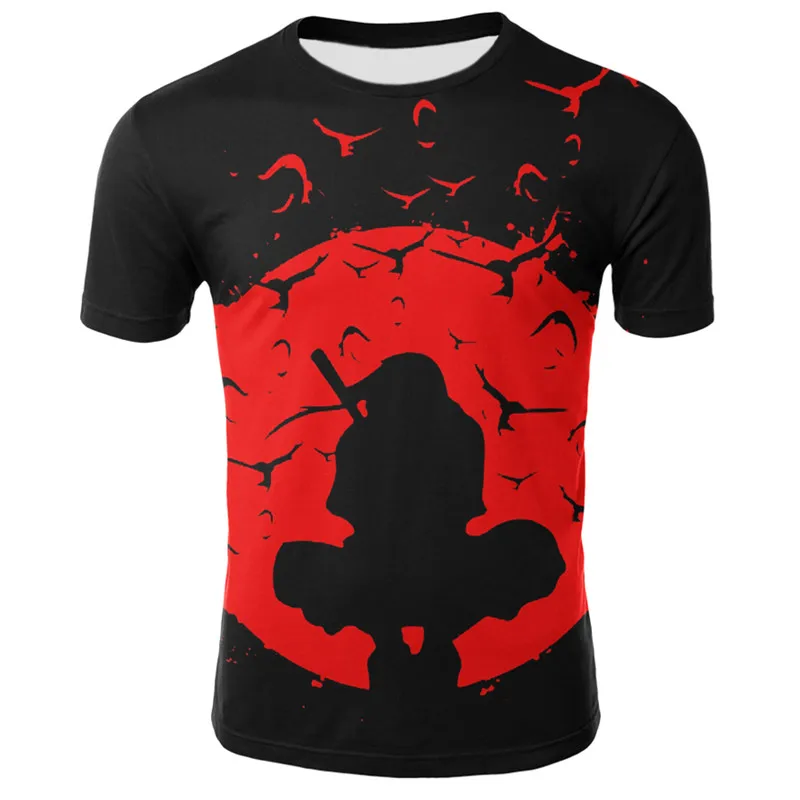 

2019 summer new casual men's shirt t-shirt Naruto anime character cosplay street trend 3D digital printing round neck T-shirt