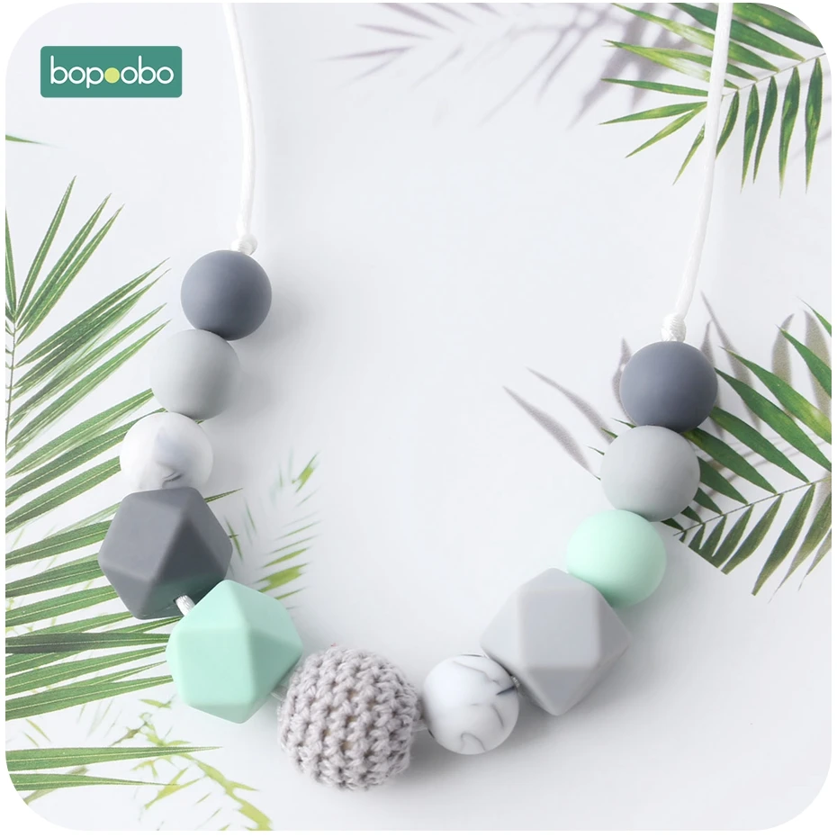 1pc  젖니가 남 실리콘 목걸이 식품 학년 실리콘 구슬 육각형  장난감 실리콘 Perle BPA 무료  Teether 간호