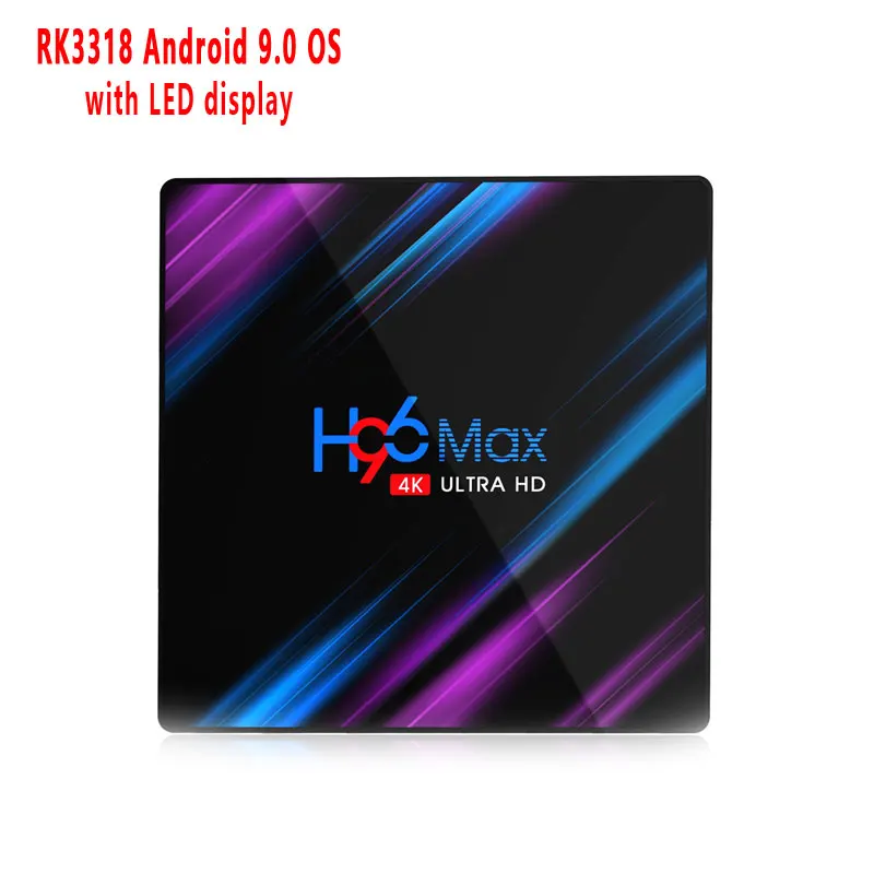 H96 Max Rk3318 четырехъядерный Android 9 0 Smart Tv Box 4G Ram 32G Rom 2 4/5G Wifi Bt H.265 Vp9 Hdr 3D Uhd 4K|ТВ-приставки