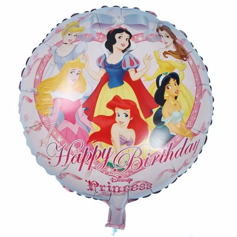 

Cartoon Princess Foil Balloons 1pc 18inch Baby shower Girl Inflatable Helium Globos kids happy Birthday Party decorations balls