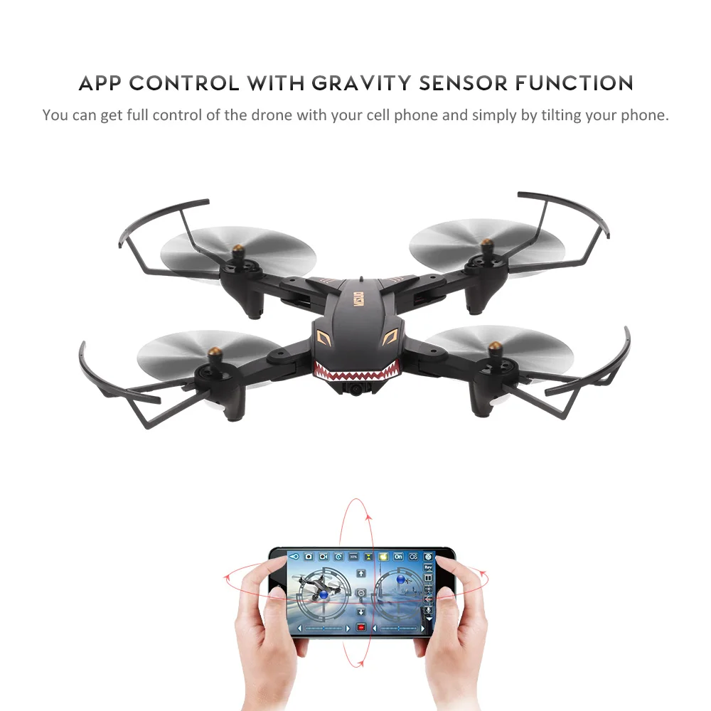 VISUO XS809S 0.3MP Camera Drone Wifi FPV Foldable Selfie RC Drone Altitude Hold G-sensor Quadcopter with Extra Battery Dron (1)