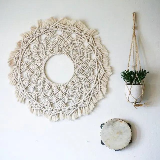 

Macrame round/circle mandala in 100% pure cotton tapestry wall hanging Boho tapestry wall decoration