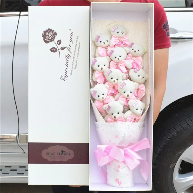 

Fashion Cute Stuffed Animal Plush Toy Lovely Cartoon Teddy Bear Flower Bouquet Creative Valentine's Day gifts Christmas gift