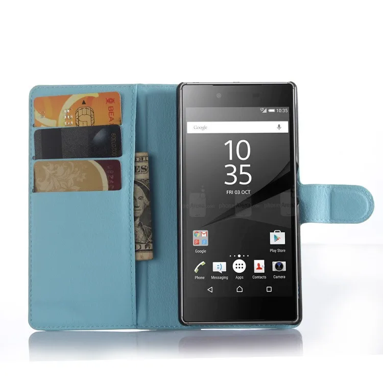 Luxury Wallet Flip PU Leather Case Cover For Sony Xperia Z5 Premium Dual Case Cell Phone Shell Back Cover With Card Holder Stand (12)